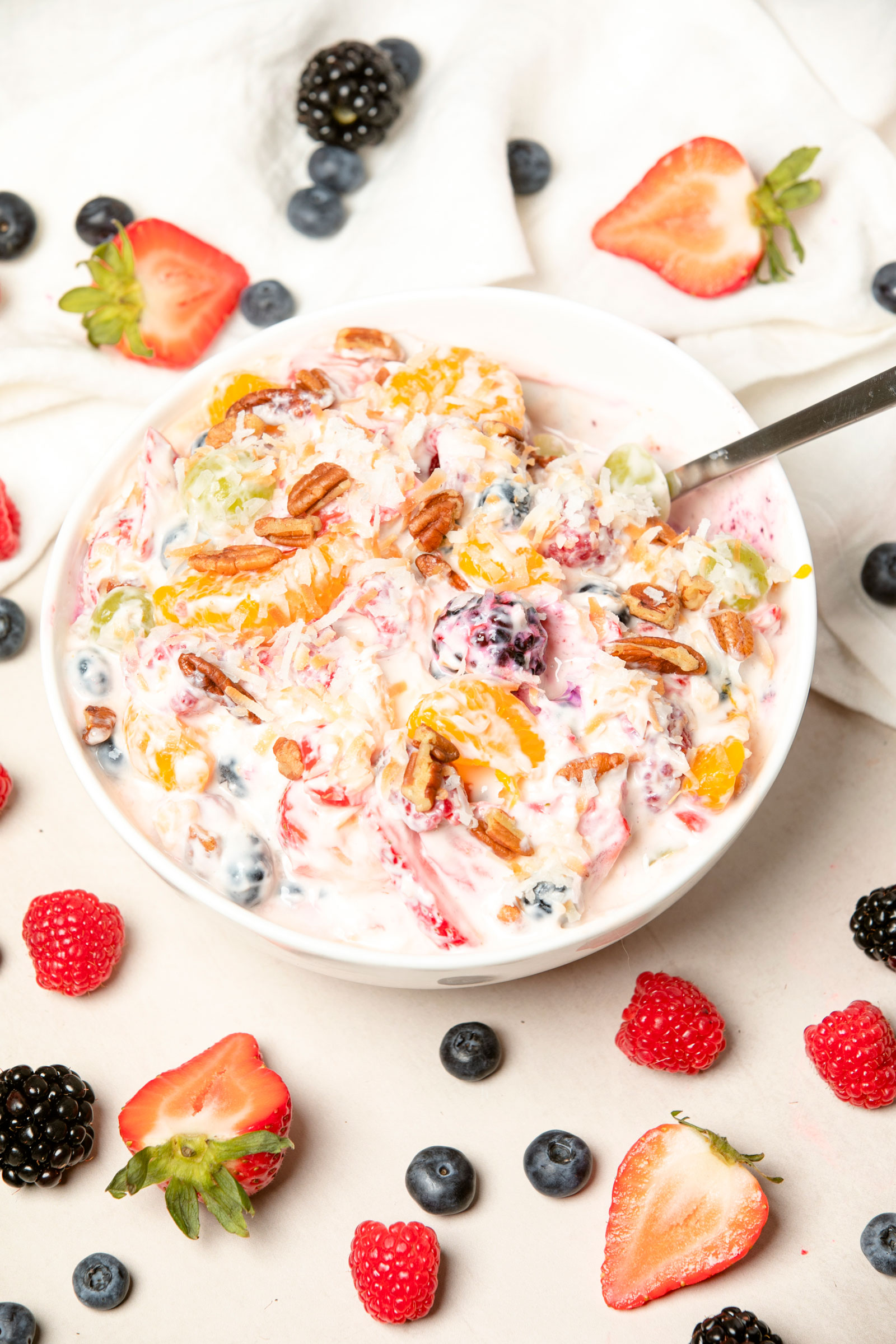 ensalada de frutas con ambrosía