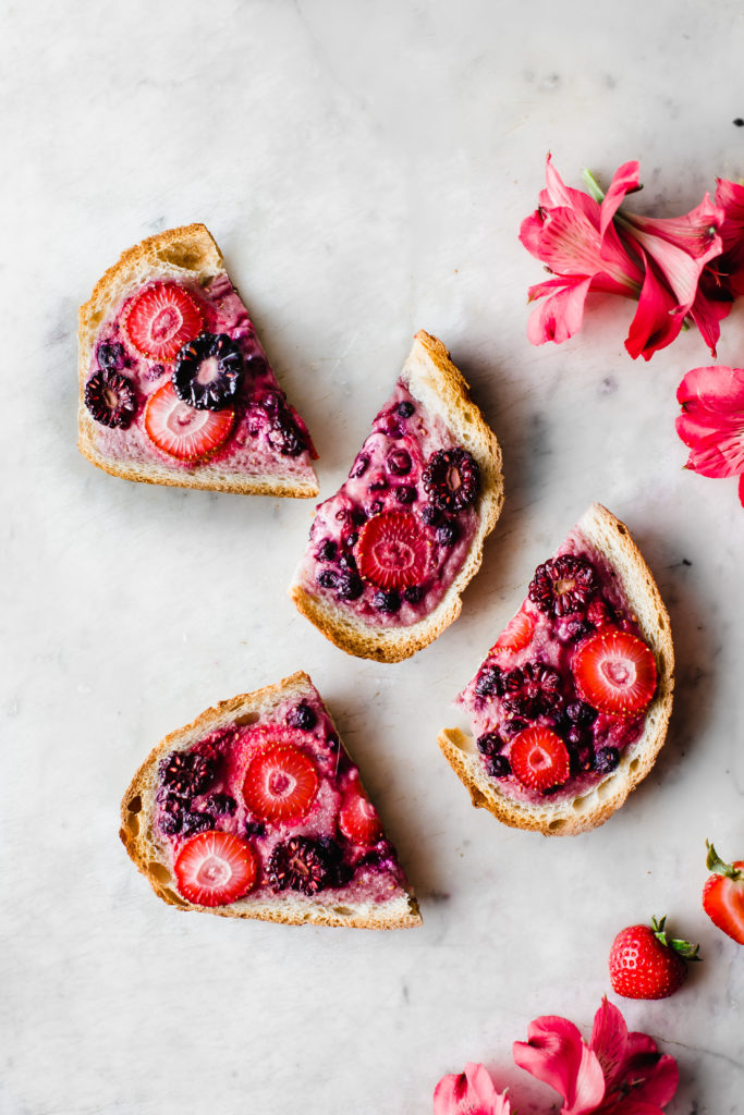 Vegan Berry Custard Toast 