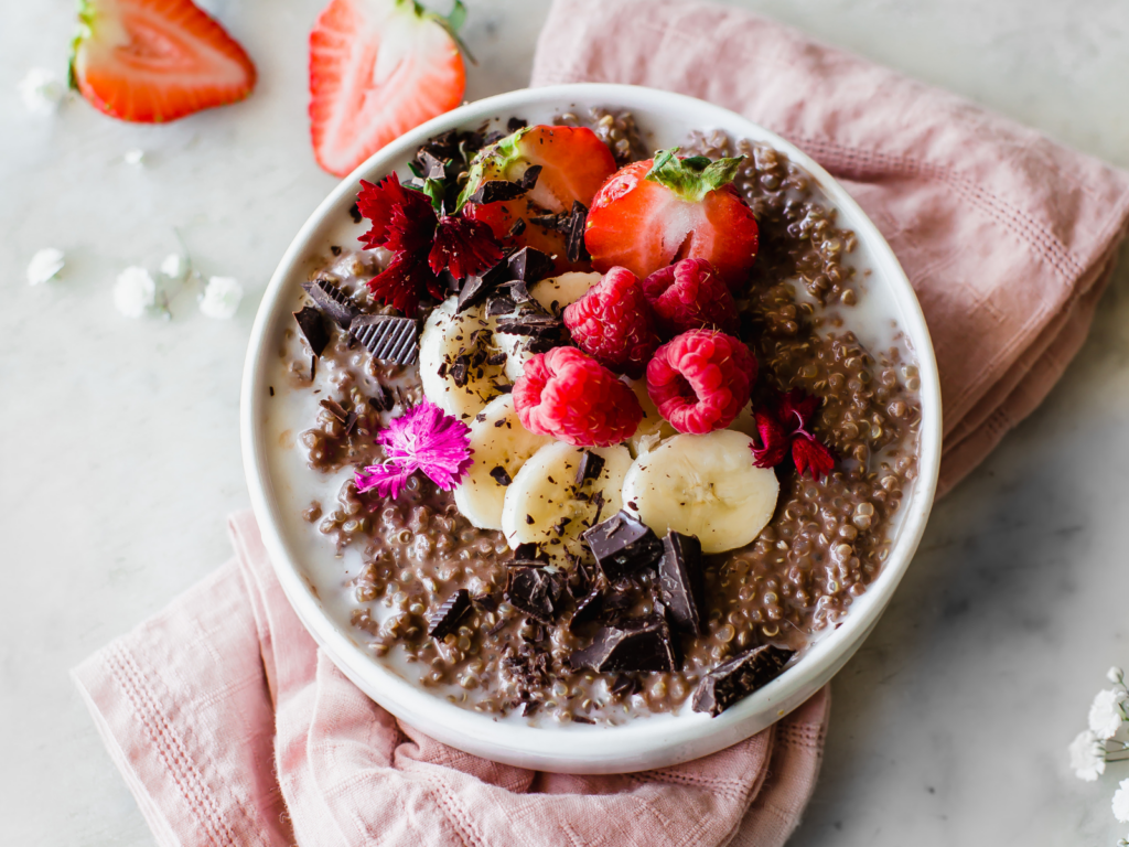 Double Chocolate Raspberry-Strawberry Quinoa Morning Bowl - California ...